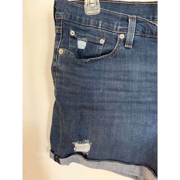 Levi Women's Mid Length Distressed Shorts Size 34 Waist Stretch Inseam 5 - Picture 9 of 10